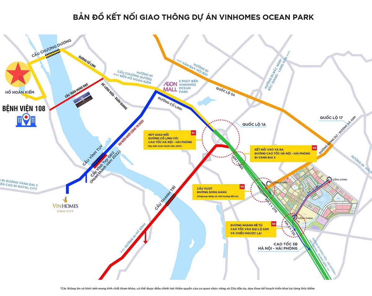 Bản đồ giao thông Vinhomes Ocean Park